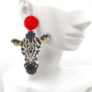 Aretes Tejidos Miyuki Delica Cebra (d2)