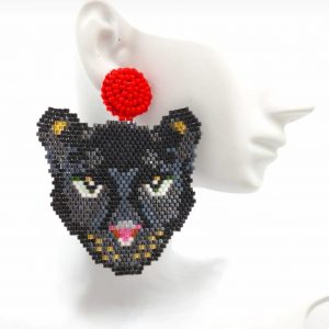 Aretes Tejidos Miyuki Delica Panteras