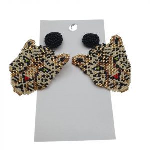 Aretes Tejidos Miyuki Delica Leopardo