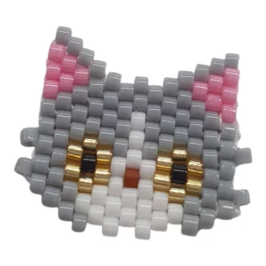 Dije De Miyuki Delica 11/0 Gatito Gris