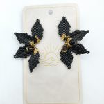 Aretes Flor Negra Miyuki #1