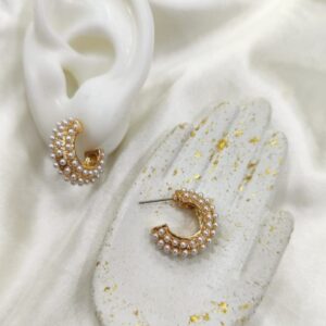Arete Candonga Circular Micro Perlas