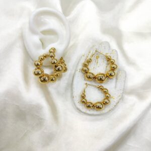Candongas Doradas Esferas Graduadas x 2 Par (R1C)